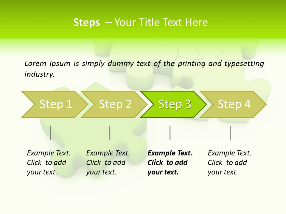A Group Of Green Puzzle Pieces On A White Background PowerPoint Template