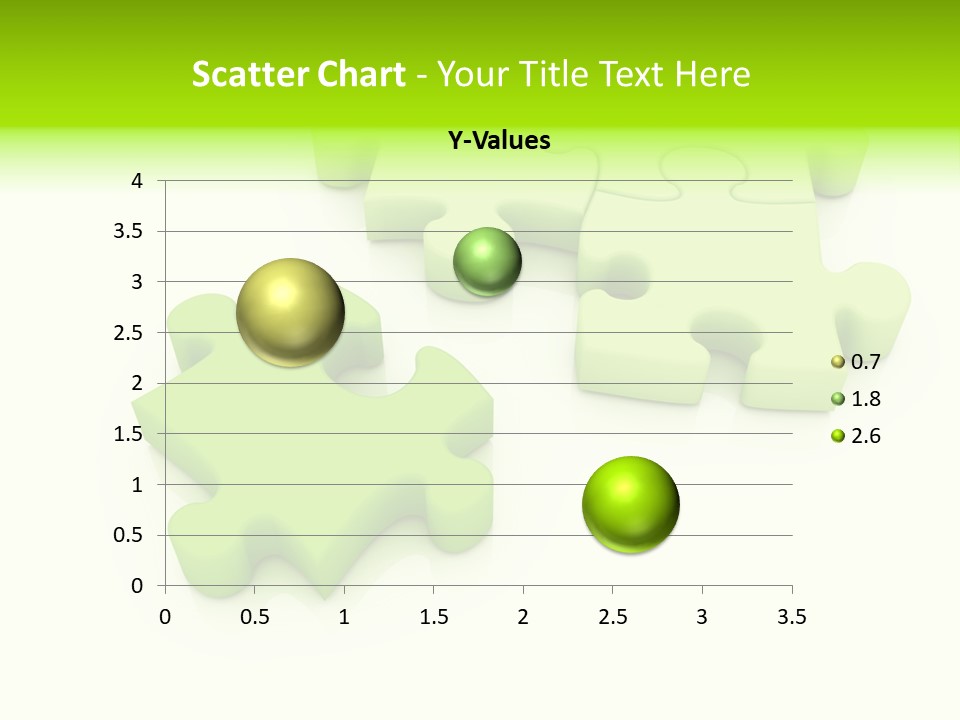 A Group Of Green Puzzle Pieces On A White Background PowerPoint Template