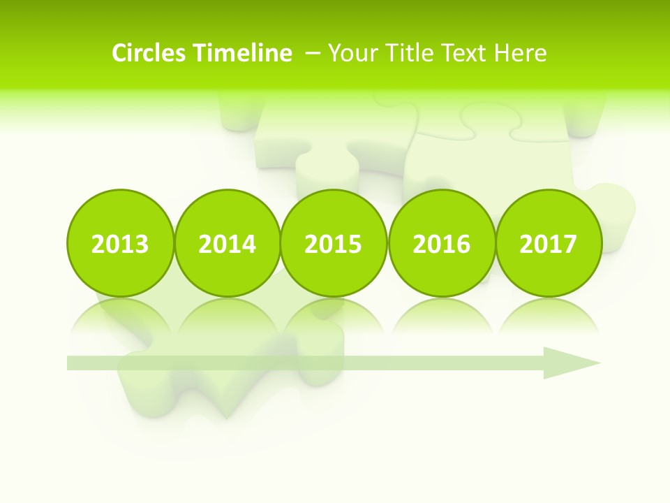 A Group Of Green Puzzle Pieces On A White Background PowerPoint Template