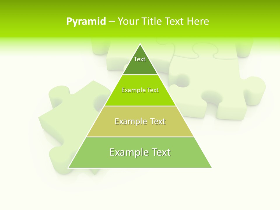 A Group Of Green Puzzle Pieces On A White Background PowerPoint Template