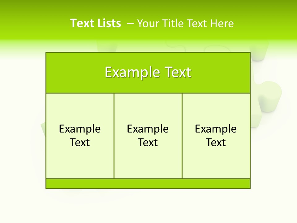 A Group Of Green Puzzle Pieces On A White Background PowerPoint Template