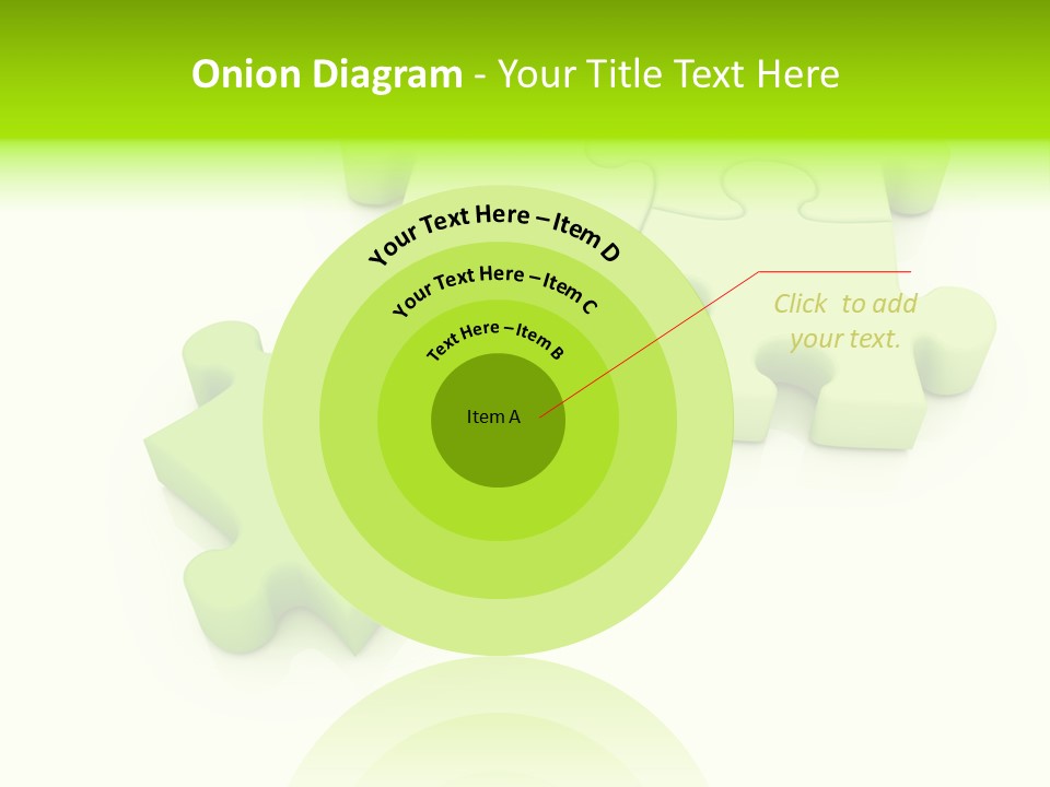 A Group Of Green Puzzle Pieces On A White Background PowerPoint Template