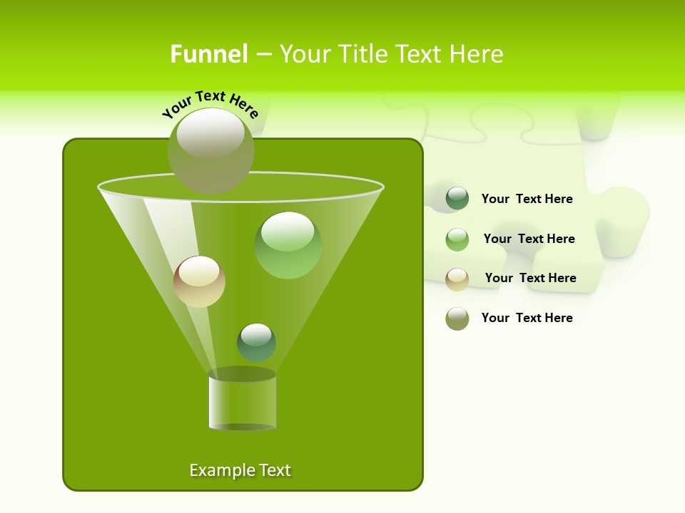 A Group Of Green Puzzle Pieces On A White Background PowerPoint Template