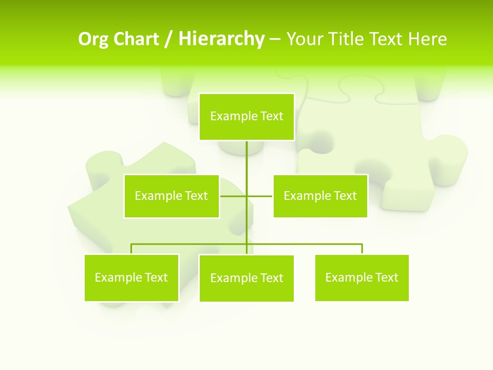 A Group Of Green Puzzle Pieces On A White Background PowerPoint Template