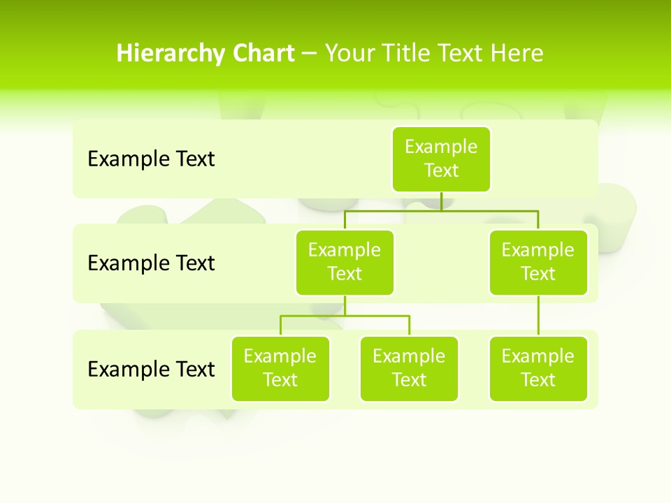 A Group Of Green Puzzle Pieces On A White Background PowerPoint Template