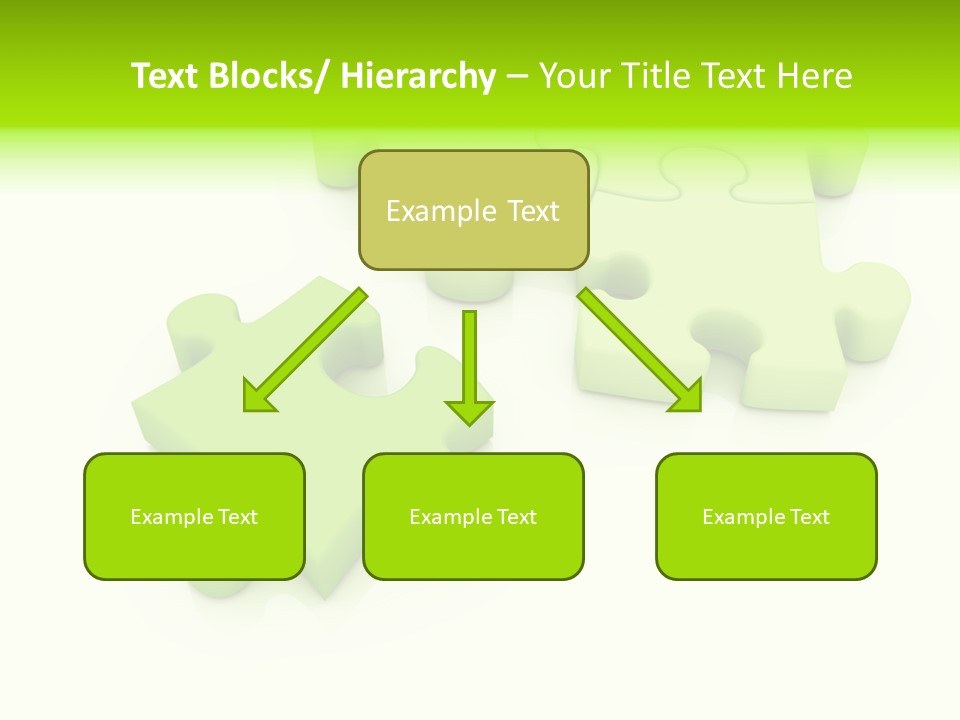 A Group Of Green Puzzle Pieces On A White Background PowerPoint Template