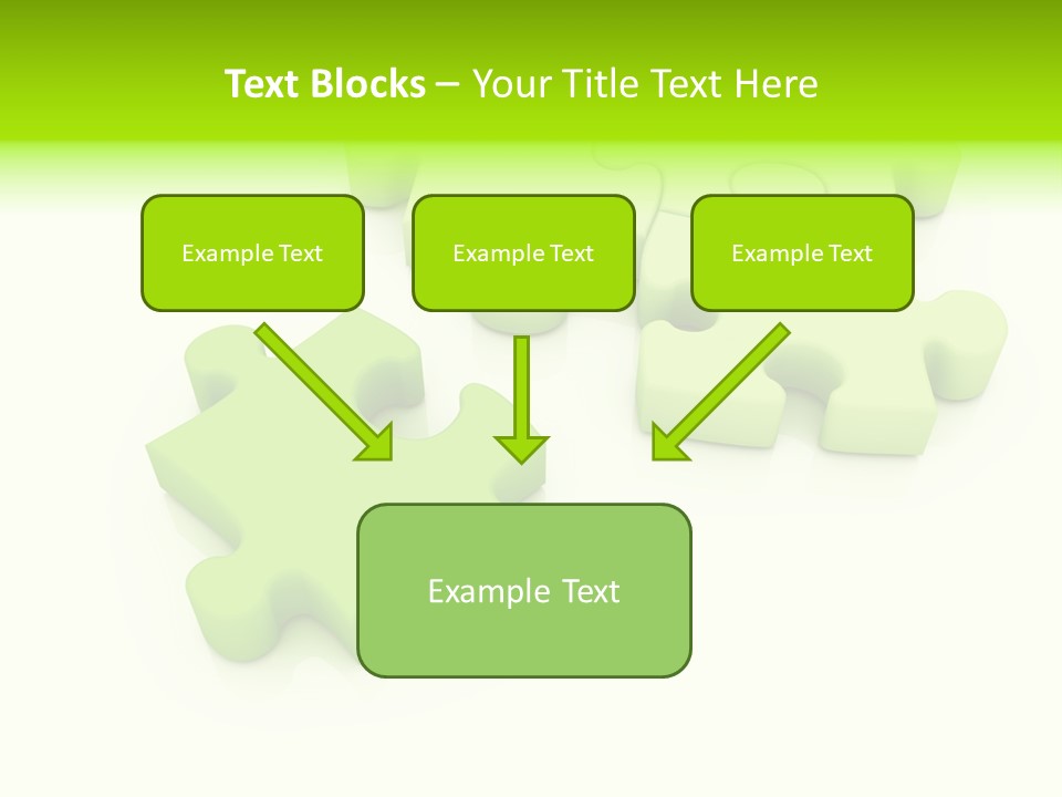 A Group Of Green Puzzle Pieces On A White Background PowerPoint Template