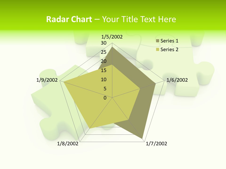 A Group Of Green Puzzle Pieces On A White Background PowerPoint Template