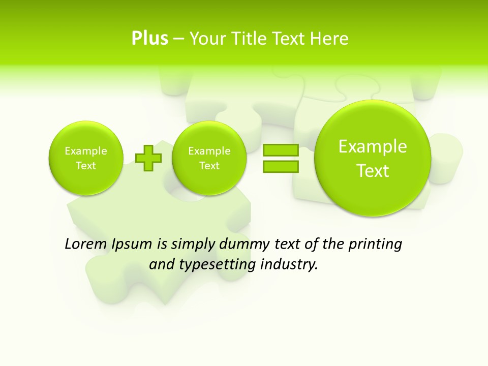 A Group Of Green Puzzle Pieces On A White Background PowerPoint Template