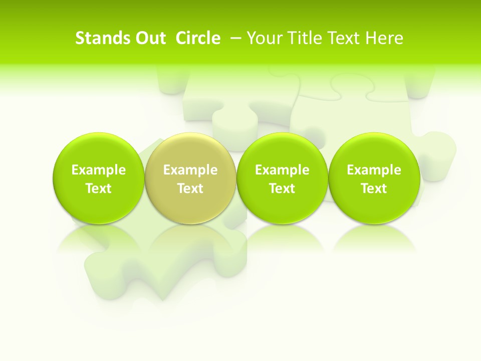 A Group Of Green Puzzle Pieces On A White Background PowerPoint Template