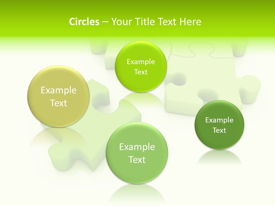A Group Of Green Puzzle Pieces On A White Background PowerPoint Template