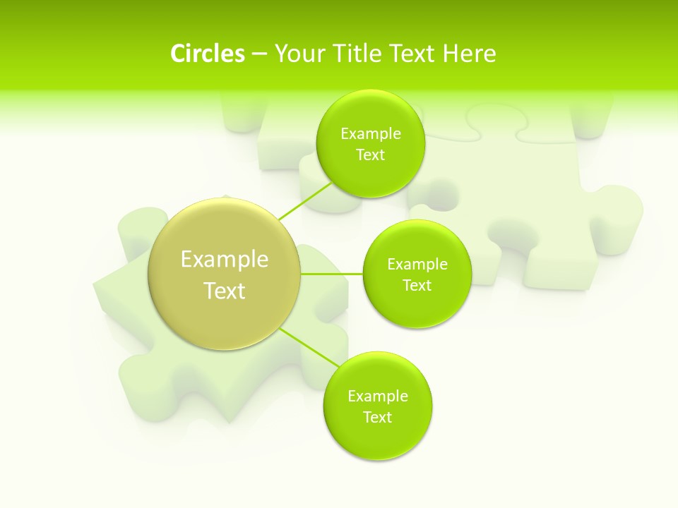 A Group Of Green Puzzle Pieces On A White Background PowerPoint Template