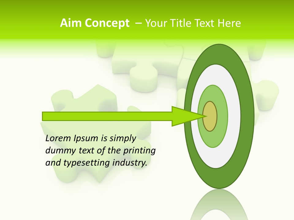 A Group Of Green Puzzle Pieces On A White Background PowerPoint Template