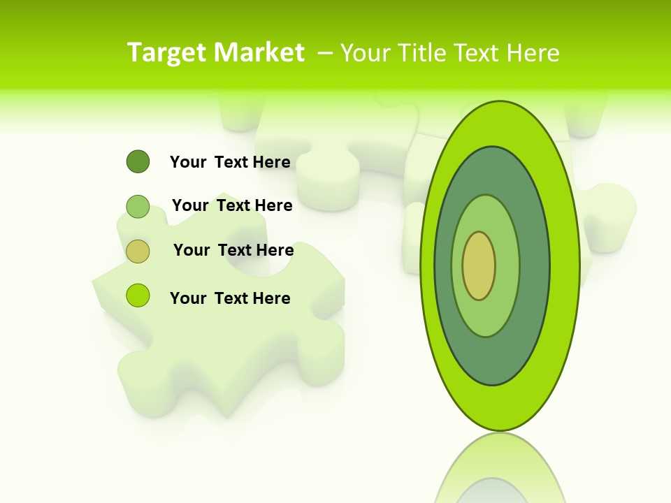 A Group Of Green Puzzle Pieces On A White Background PowerPoint Template