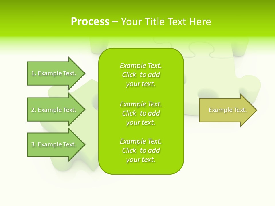 A Group Of Green Puzzle Pieces On A White Background PowerPoint Template