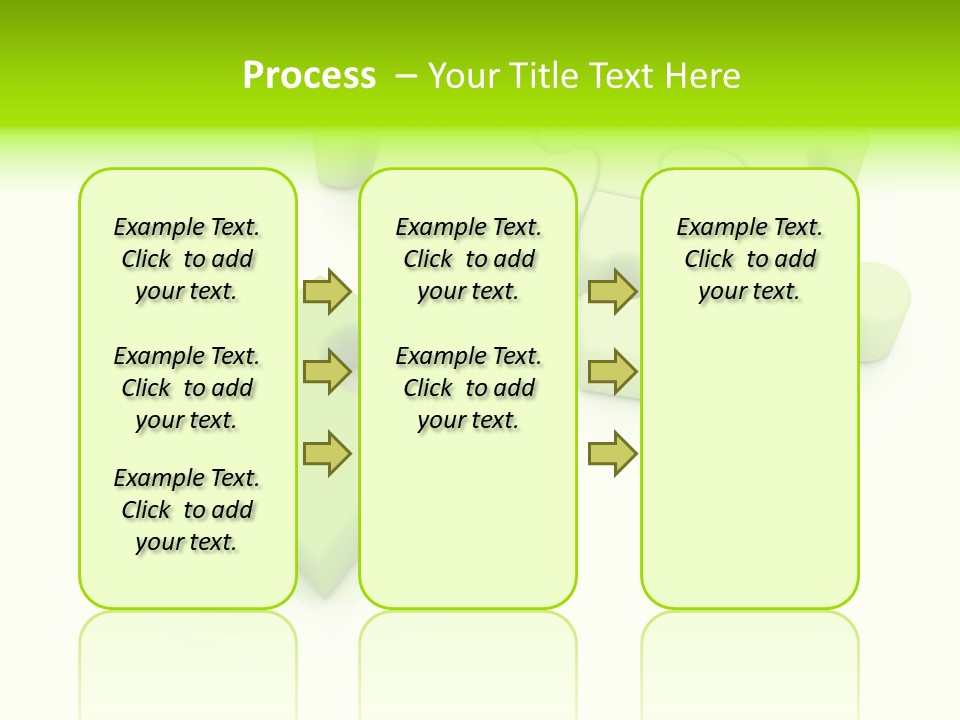 A Group Of Green Puzzle Pieces On A White Background PowerPoint Template