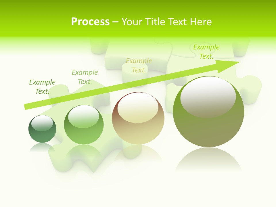 A Group Of Green Puzzle Pieces On A White Background PowerPoint Template