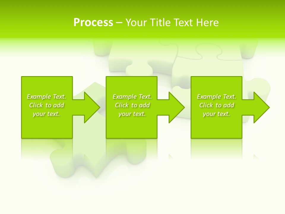 A Group Of Green Puzzle Pieces On A White Background PowerPoint Template