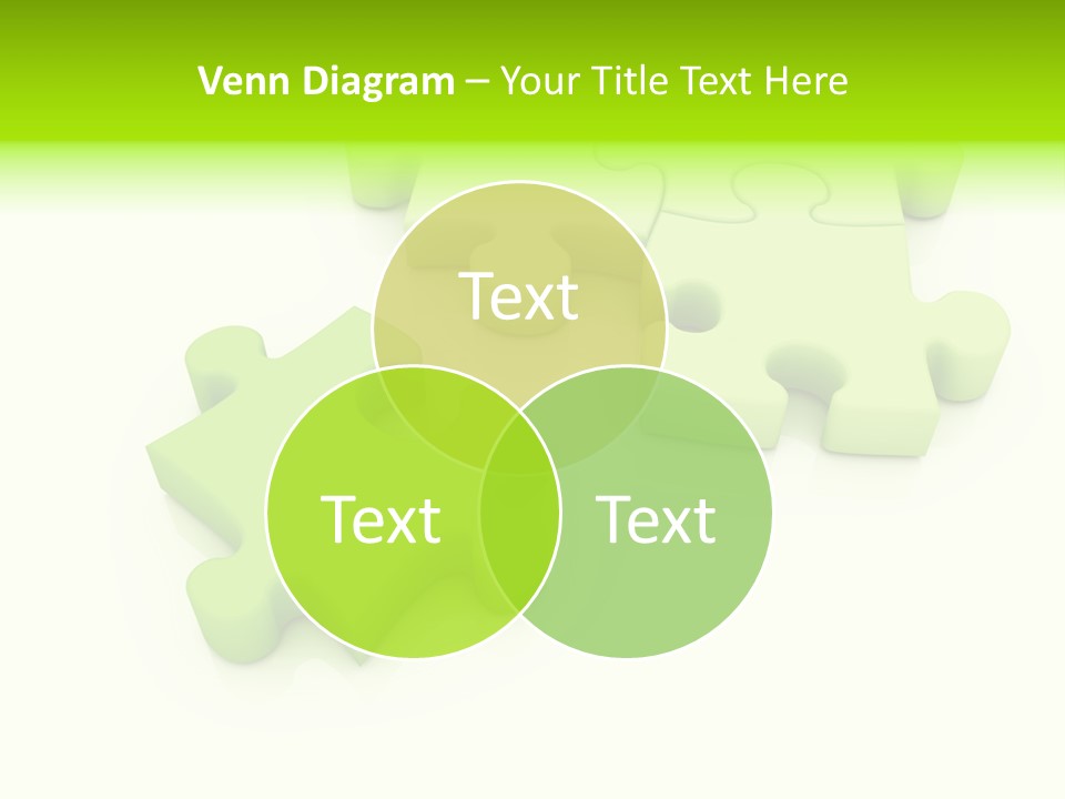 A Group Of Green Puzzle Pieces On A White Background PowerPoint Template