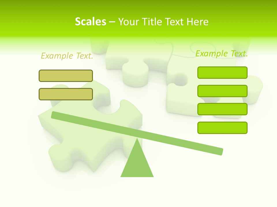 A Group Of Green Puzzle Pieces On A White Background PowerPoint Template