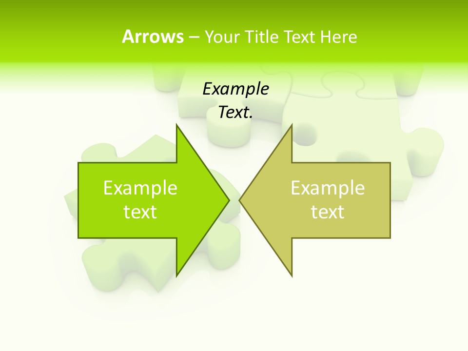 A Group Of Green Puzzle Pieces On A White Background PowerPoint Template