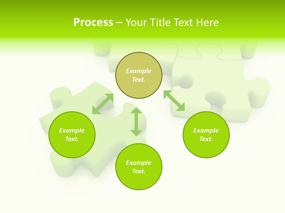 A Group Of Green Puzzle Pieces On A White Background PowerPoint Template