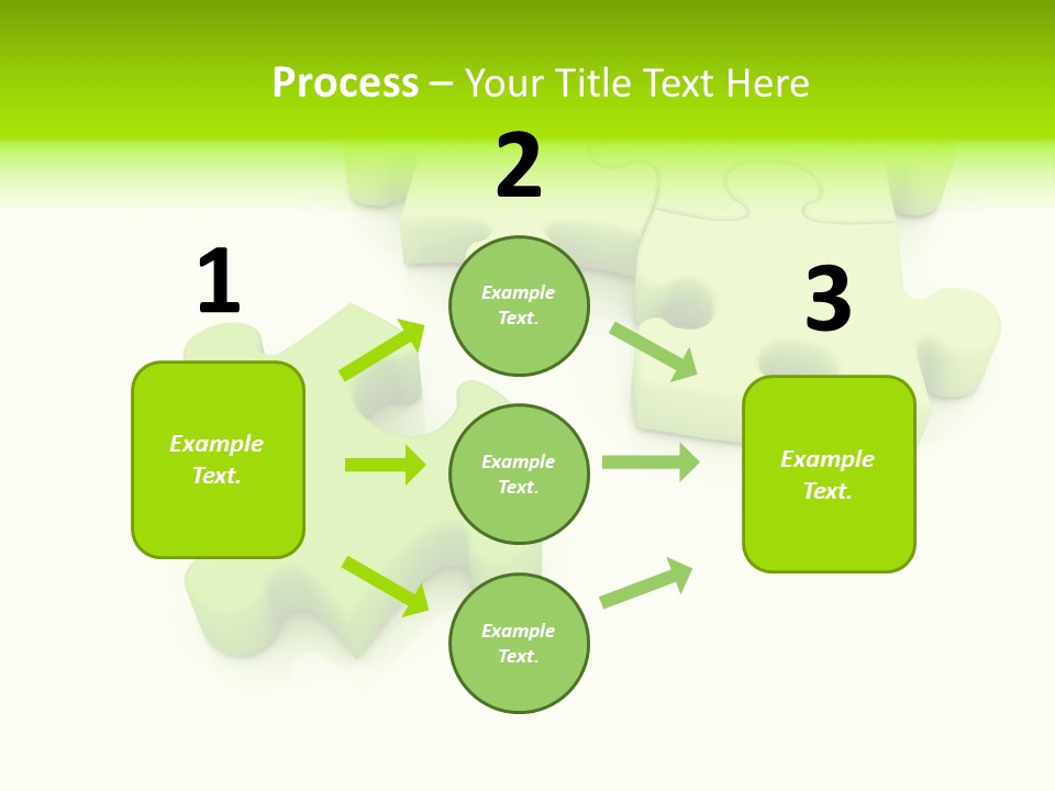 A Group Of Green Puzzle Pieces On A White Background PowerPoint Template