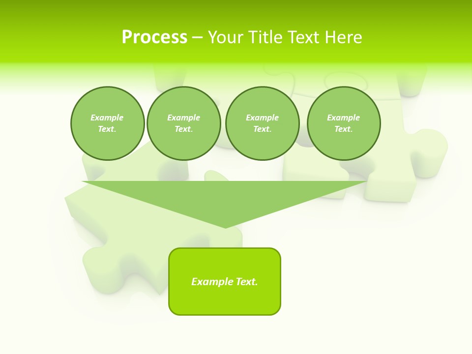 A Group Of Green Puzzle Pieces On A White Background PowerPoint Template