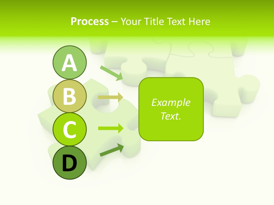 A Group Of Green Puzzle Pieces On A White Background PowerPoint Template