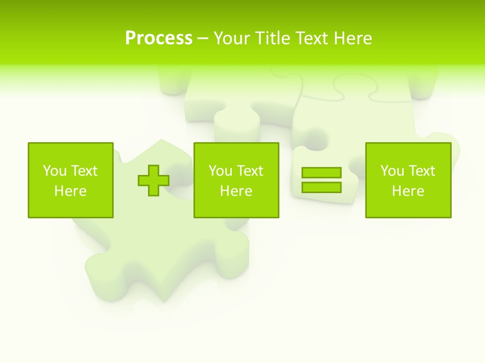 A Group Of Green Puzzle Pieces On A White Background PowerPoint Template