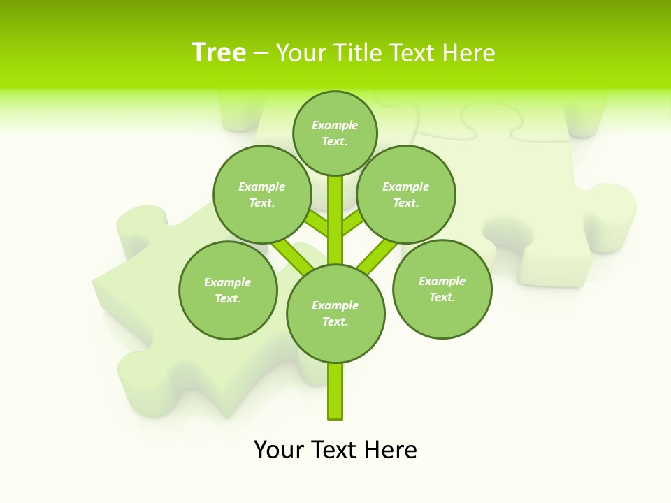 A Group Of Green Puzzle Pieces On A White Background PowerPoint Template