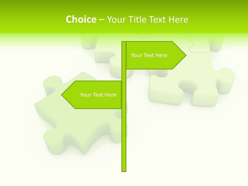 A Group Of Green Puzzle Pieces On A White Background PowerPoint Template