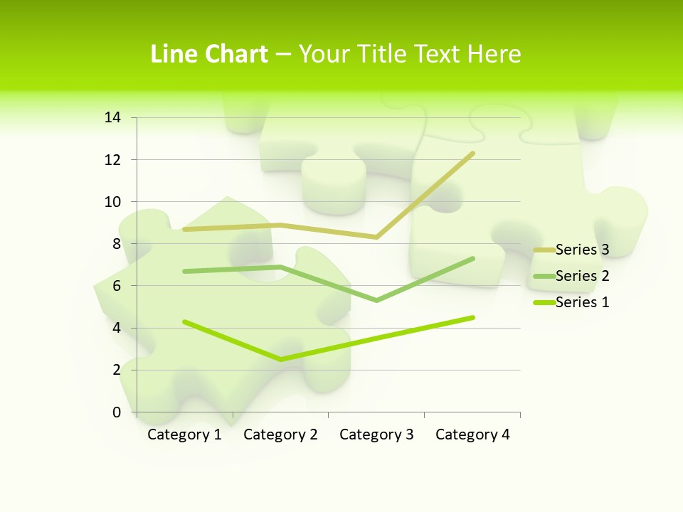 A Group Of Green Puzzle Pieces On A White Background PowerPoint Template