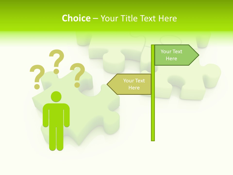 A Group Of Green Puzzle Pieces On A White Background PowerPoint Template