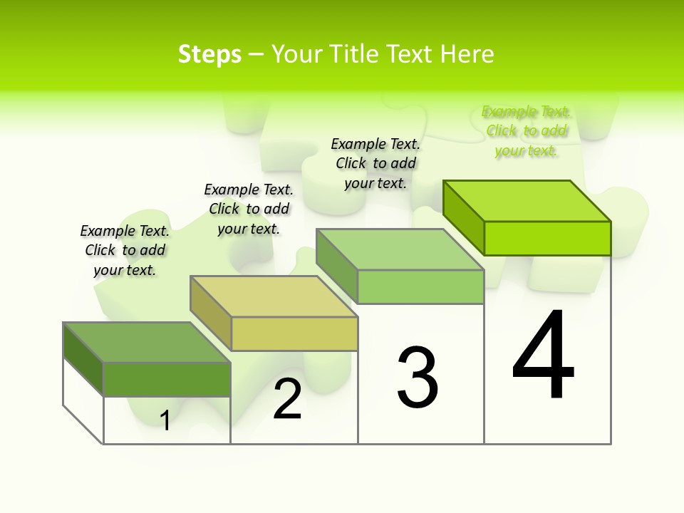 A Group Of Green Puzzle Pieces On A White Background PowerPoint Template