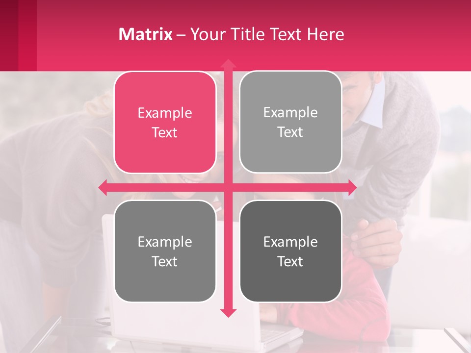 A Woman And A Man Are Looking At A Laptop PowerPoint Template