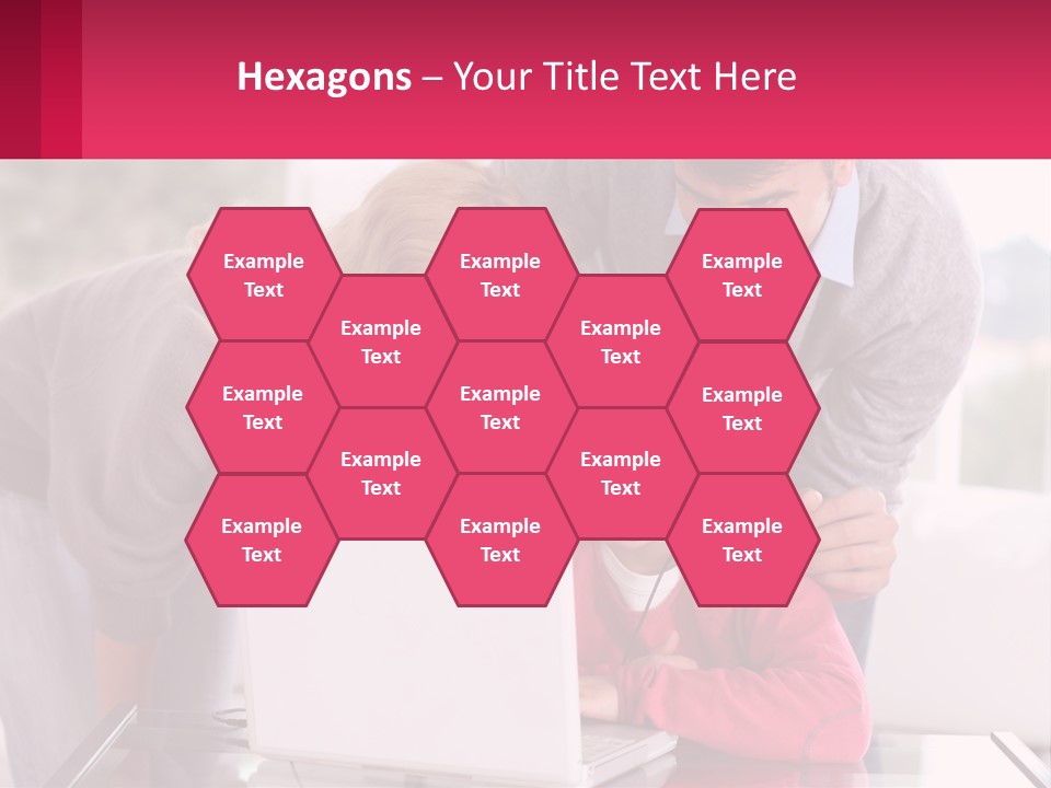 A Woman And A Man Are Looking At A Laptop PowerPoint Template