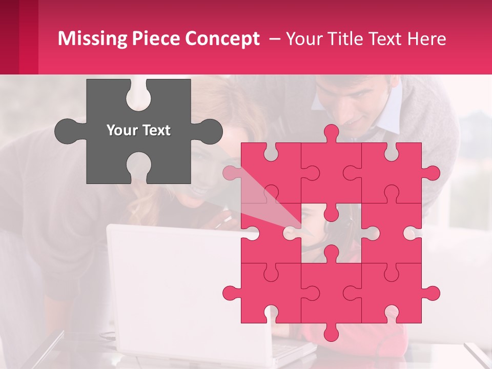 A Woman And A Man Are Looking At A Laptop PowerPoint Template