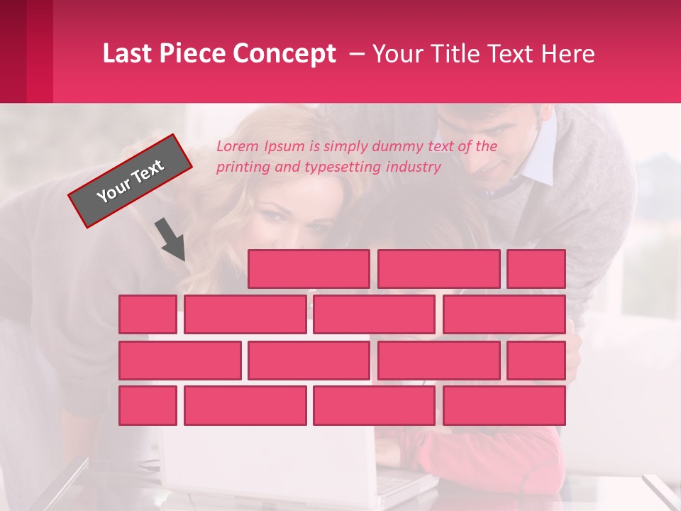 A Woman And A Man Are Looking At A Laptop PowerPoint Template