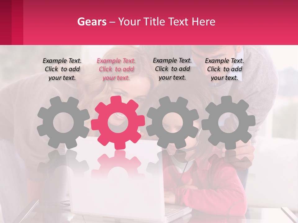 A Woman And A Man Are Looking At A Laptop PowerPoint Template