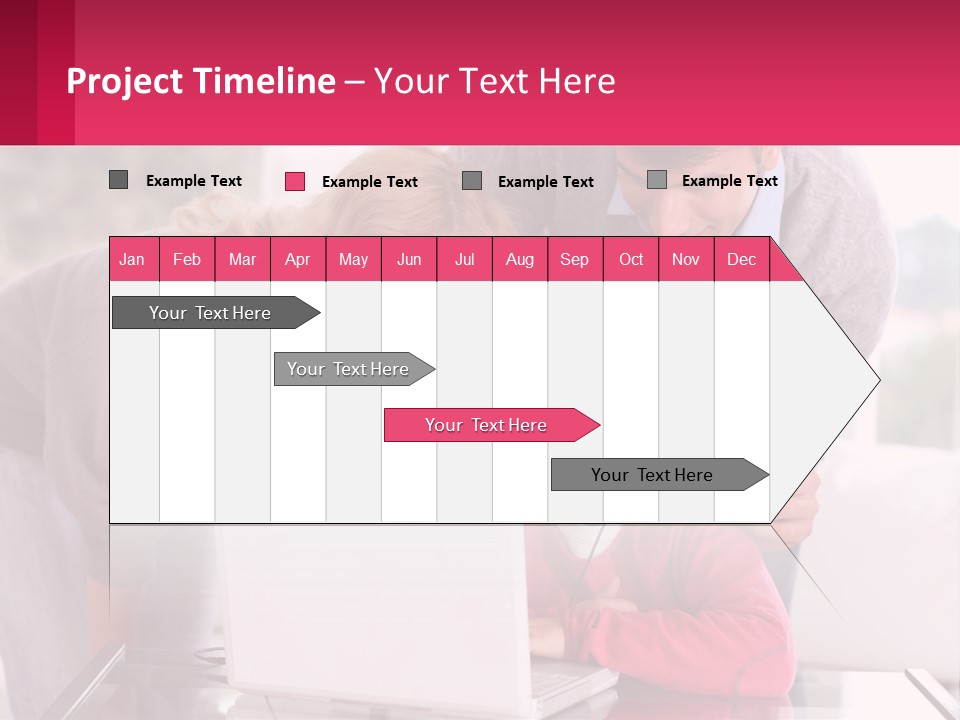 A Woman And A Man Are Looking At A Laptop PowerPoint Template