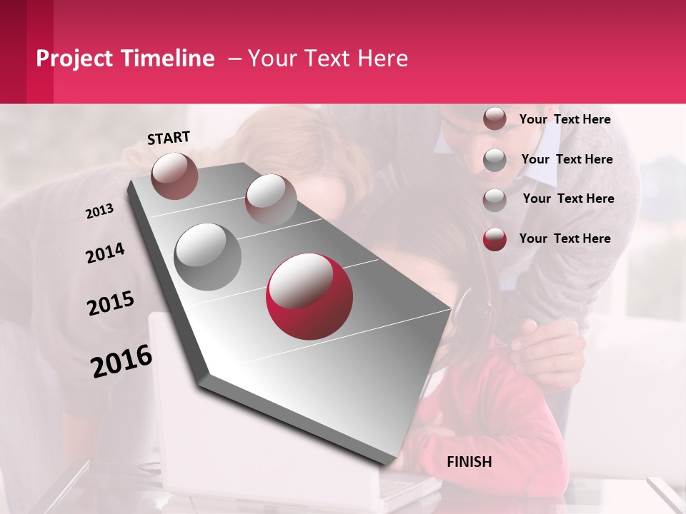 A Woman And A Man Are Looking At A Laptop PowerPoint Template