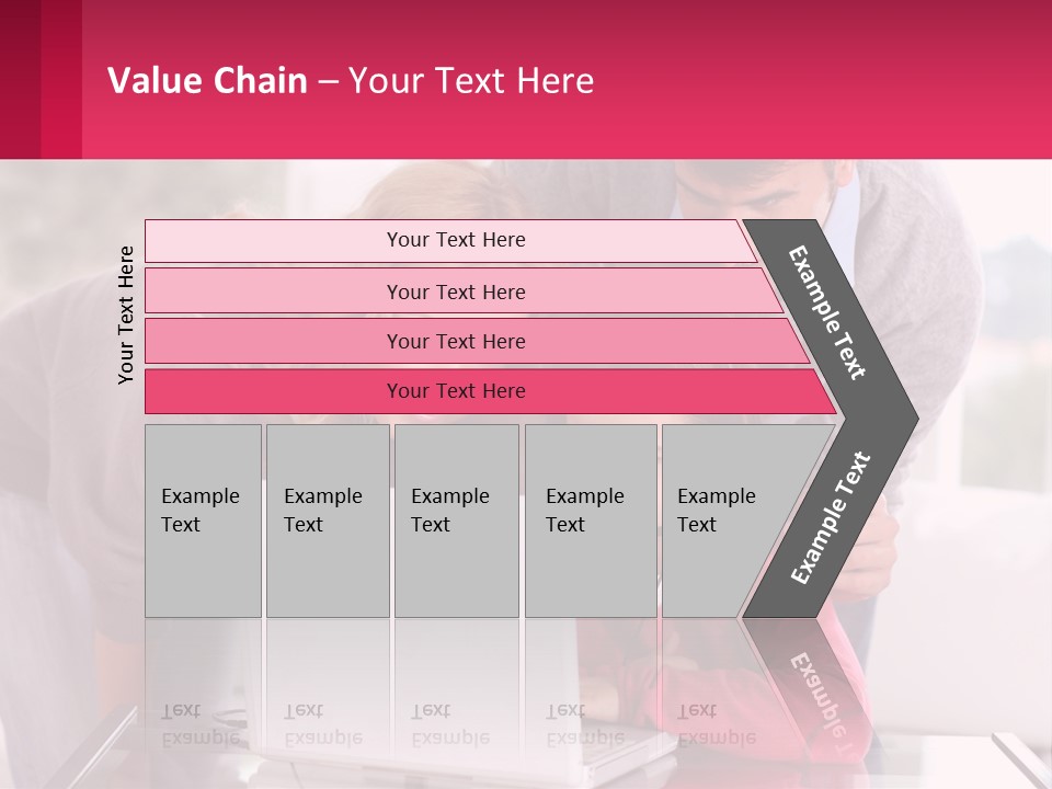 A Woman And A Man Are Looking At A Laptop PowerPoint Template