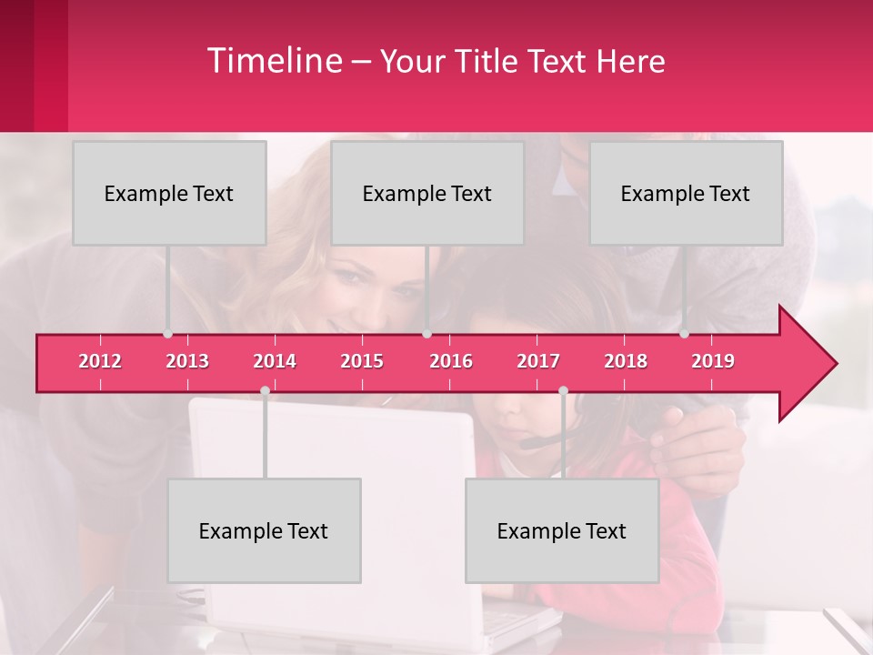 A Woman And A Man Are Looking At A Laptop PowerPoint Template