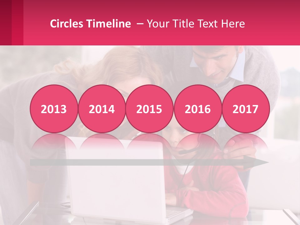 A Woman And A Man Are Looking At A Laptop PowerPoint Template