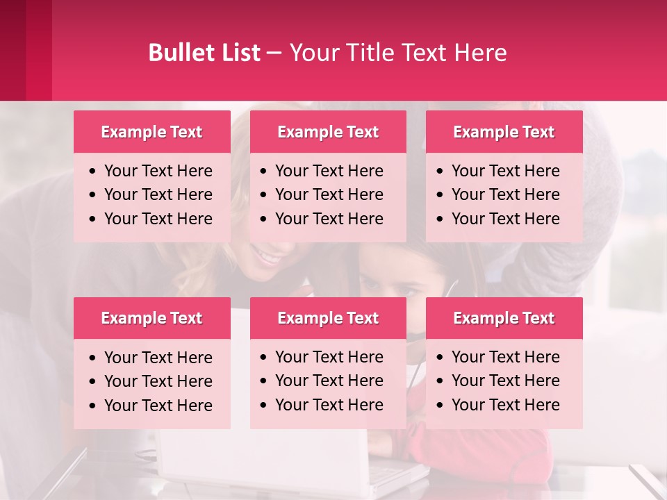 A Woman And A Man Are Looking At A Laptop PowerPoint Template