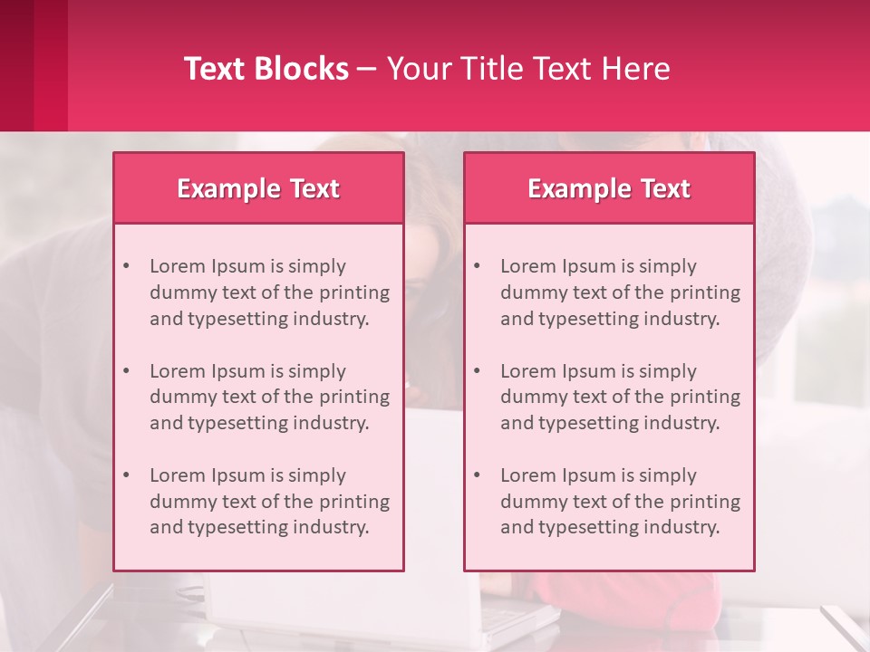 A Woman And A Man Are Looking At A Laptop PowerPoint Template