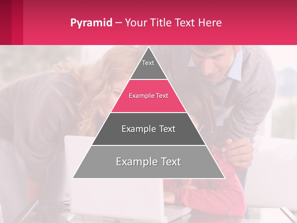 A Woman And A Man Are Looking At A Laptop PowerPoint Template