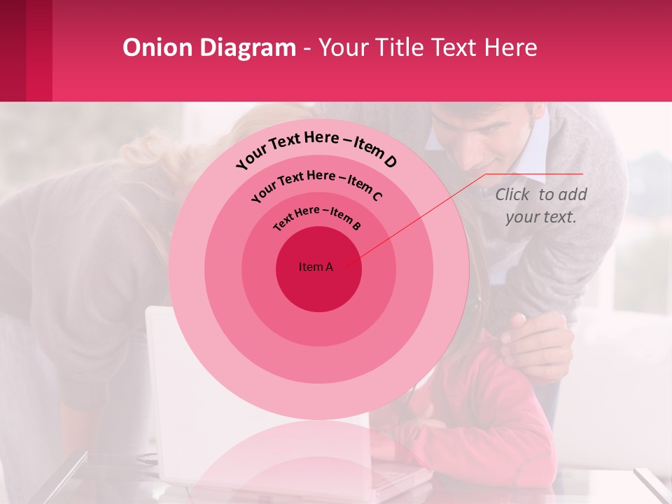 A Woman And A Man Are Looking At A Laptop PowerPoint Template