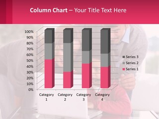 A Woman And A Man Are Looking At A Laptop PowerPoint Template